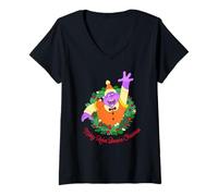 Femme Chuck E. Cheese Christmas Merry Robot Banana X-Mas Munch T-Shirt avec Col en V