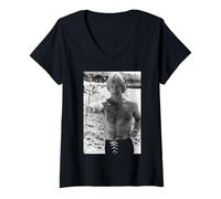Femme Chuck Norris Acteur Way of The Dragon Walker Texas Ranger T-Shirt avec Col en V