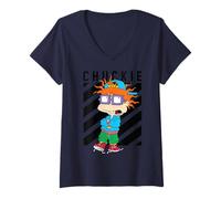 Femme Chuckie Bande Noire avec Casquette de Baseball T-Shirt avec Col en V