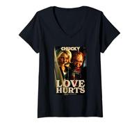 Femme Chucky and Tiff Love Hurts T-Shirt avec Col en V