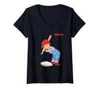 Femme Chucky Baseball Swing Mayhem T-Shirt avec Col en V
