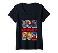 Femme Chucky Days of The Week Moods T-Shirt avec Col en V