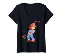 Femme Chucky Firefighter Playtime T-Shirt avec Col en V