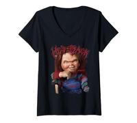 Femme Chucky He’s Back Classic Good Guy Doll T-Shirt avec Col en V