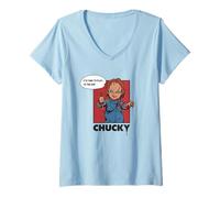 Femme Chucky It’s Time to Play Illustration T-Shirt avec Col en V
