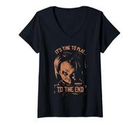 Femme Chucky It’s Time To Play To The End T-Shirt avec Col en V