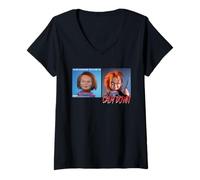 Femme Chucky When Someone Tells Me to Calm Down Meme T-Shirt avec Col en V