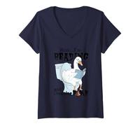 Femme Chut, Je lis et Je largue Bomb Goose T-Shirt avec Col en V