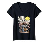 Femme CHUT... JE SUIS EN TRAIN DE LIRE un livre de connaissances sur Smart Koala Studie More T-Shirt avec Col en V