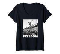 Femme Chute du mur de Berlin, Berlin, liberté T-Shirt avec Col en V