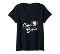 Femme Ciao Bella - Beau cadeau italien bonjour T-Shirt avec Col en V