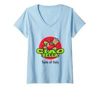 Femme Ciao Bella Cuisine Italienne Amusante Taste of Italy Design T-Shirt avec Col en V