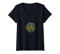 Femme Ciao Bella Illustration Muguet T-Shirt avec Col en V