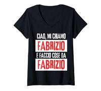Femme Ciao Sono Fabrizio Faccio Cose Da Fabrizio Personalizzato T-Shirt avec Col en V