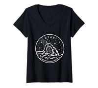 Femme Ciel Nocturne du Parc National d'Utah Archet T-Shirt avec Col en V