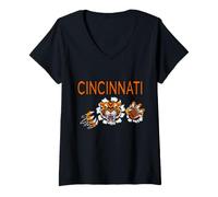 Femme Cincinnati T-Shirt avec Col en V