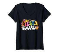 Femme Cinco De Mayo Chemise Mexicaine Fiesta Squad Femmes Hommes Enfants T-Shirt avec Col en V
