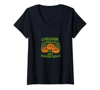 Femme Cinnamon Rolls : Pas des rôles de Genre, Une drôle de fierté féministe T-Shirt avec Col en V