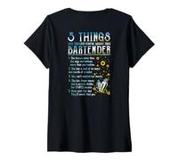 Femme Cinq Choses Que Vous devez Savoir sur ce Barman T-Shirt avec Col en V