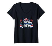 Femme Circus Crew Funny Kids Circus T-Shirt avec Col en V