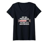 Femme Citation Amusante Diy Upcycling Maker T-Shirt avec Col en V