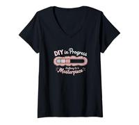 Femme Citation Amusante Diy Upcycling Maker T-Shirt avec Col en V