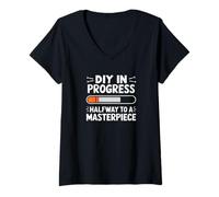 Femme Citation Amusante Diy Upcycling Maker T-Shirt avec Col en V