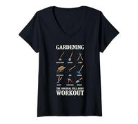 Femme Citation Amusante du Jardinier pour entraînement Complet du Corps T-Shirt avec Col en V