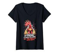 Femme Citation Amusante « I Know I'm Weird But Sometimes It Make You Laugh » T-Shirt avec Col en V