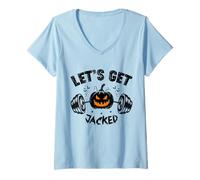 Femme Citation amusante pour les vacances de citrouille pour entraînement de gymnase d'Halloween T-Shirt avec Col en V