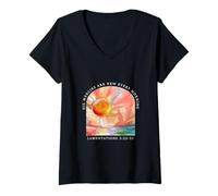Femme Citation chrétienne « His Mercies are New Every Morning » T-Shirt avec Col en V