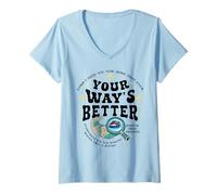 Femme Citation chrétienne Jehovah Jireh Seigneur Ton Chemin T-Shirt avec Col en V