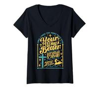 Femme Citation chrétienne Lord Way's Better Bible Verse Jesus T-Shirt avec Col en V