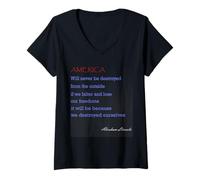 Femme Citation d'Abraham Lincoln T-Shirt avec Col en V