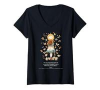 Femme Citation d'Alice au Pays des Merveilles de Lewis Carroll 1865 T-Shirt avec Col en V