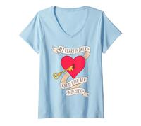 Femme Citation d'amour Fille Saint-Valentin ur T-Shirt avec Col en V