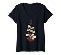 Femme Citation d'amour Play Something Country Music T-Shirt avec Col en V