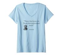 Femme Citation d'Aristote Ceux Qui savent Faire T-Shirt avec Col en V