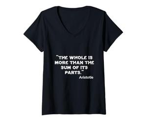 Femme Citation d'Aristote The Whole is More T-Shirt avec Col en V