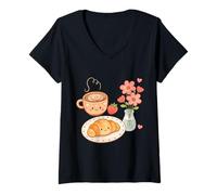 Femme Citation de café Mignonne « Maybe Life is Not That Serious » T-Shirt avec Col en V