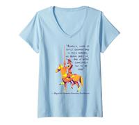 Femme Citation de Don Quichotte T-Shirt avec Col en V