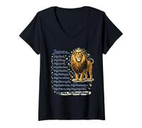 Femme Citation de Foi chrétienne « Jesus is My King Lion » T-Shirt avec Col en V