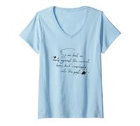 Femme Citation de Gatsby Great « So We Beat on » - Typographie du Manuscrit T-Shirt avec Col en V