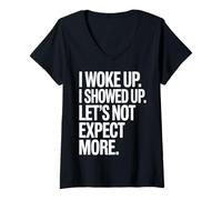 Femme Citation de la Vie Sarcastique sur la présentation T-Shirt avec Col en V