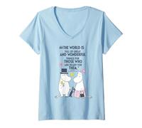 Femme Citation de Moomin Great And Wonderful Things At Sea Moominpappa T-Shirt avec Col en V