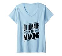 Femme Citation de Motivation Billionaire in The Making T-Shirt avec Col en V