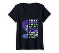 Femme Citation de Motivation du Mois de l'histoire des Noirs T-Shirt avec Col en V