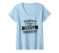 Femme Citation de Motivation The Dream is Free T-Shirt avec Col en V