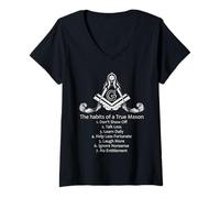 Femme Citation des habitudes de Franc-maçon True Mason Values Design Franc-maçonnerie T-Shirt avec Col en V