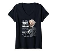 Femme Citation Douglass | Noir History Mois T-Shirt avec Col en V